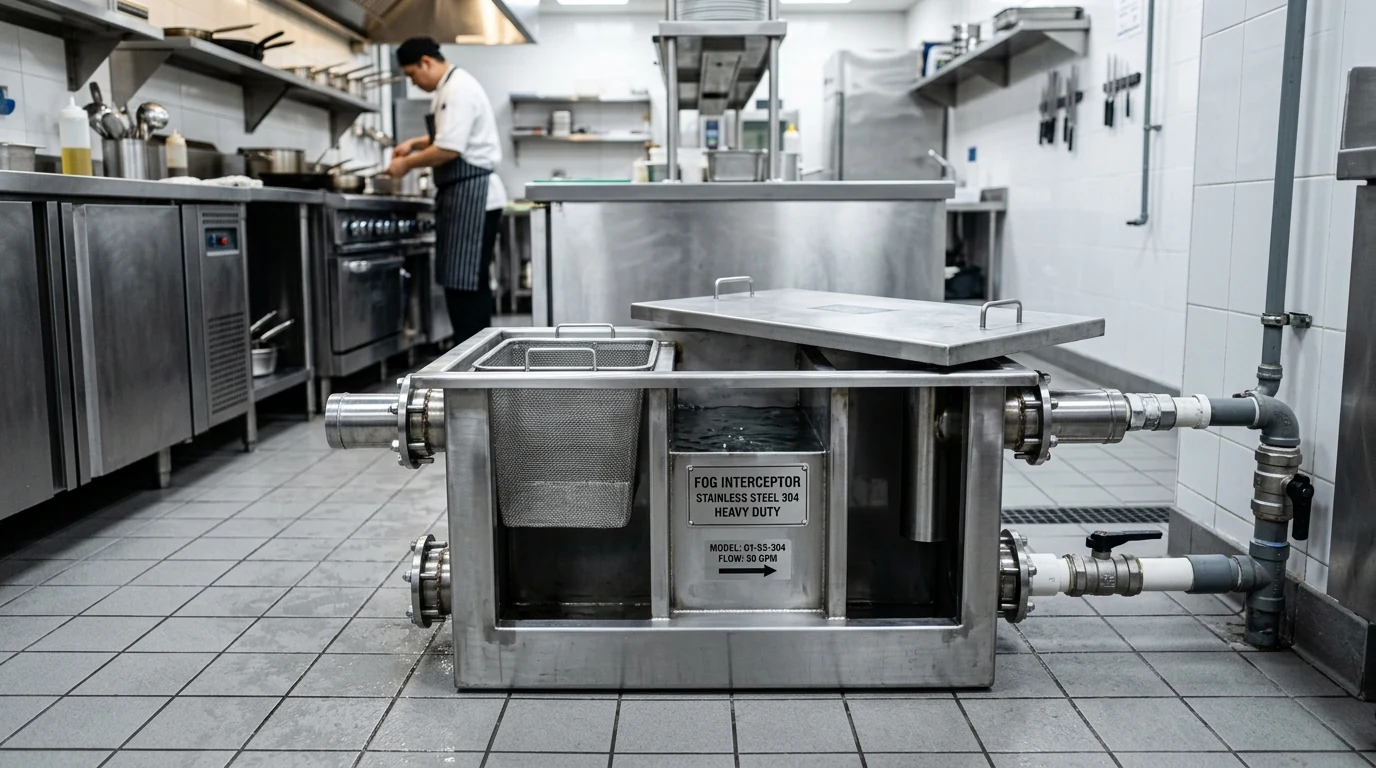 Commercial Stainless Steel Oil and Grease Trap